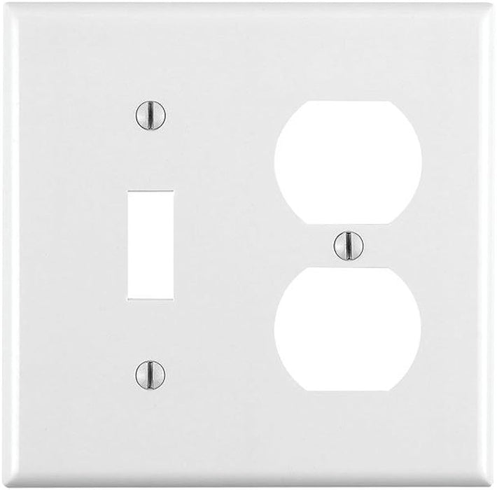 Tapa doble combinada para interruptor y toma corriente blanco (001-88005) Leviton