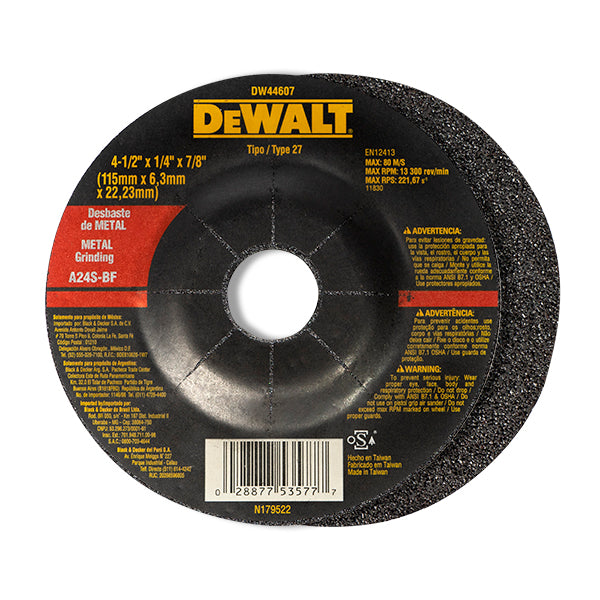 Disco de Desbaste para Metal 4-1/2" (DW44607)