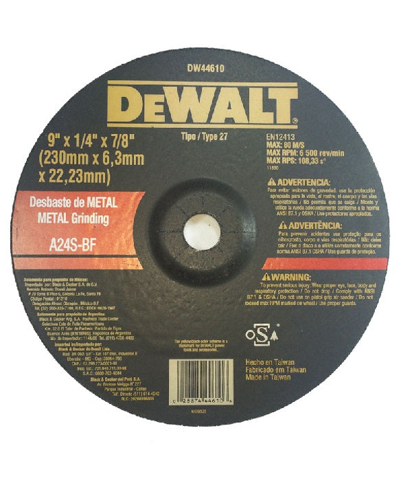 Disco de desbaste para metal 9" X 1/4" (DW4914F) - SM (Deco Studio)