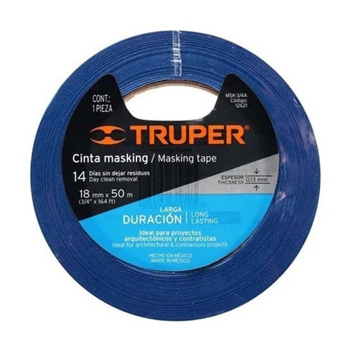 Masking tape azul 3/4" x 50 m TRUPER