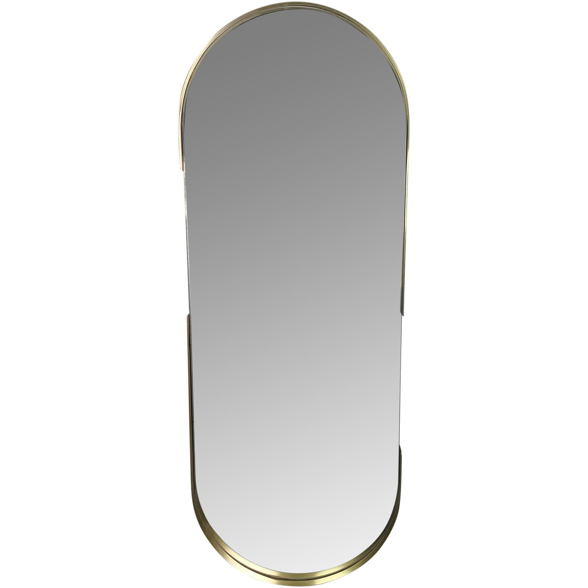 Espejo ovalado semi bordes dorado